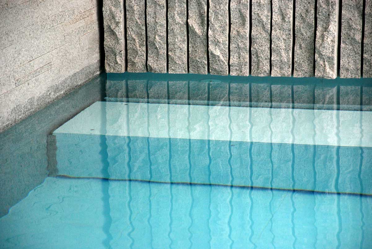 Panchina piscina copertura teak